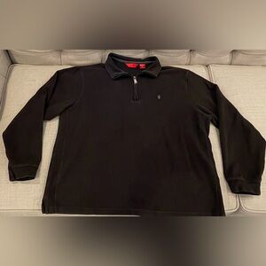 Izod Black 1/4 zip pullover 100% cotton Mens L
